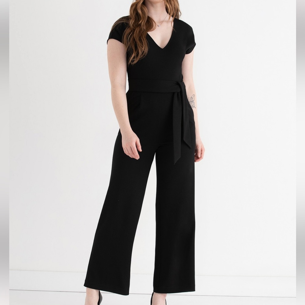 Ricki's | Wide Leg Iconic Crepe Classic Black Jumpsuit; Size “8”